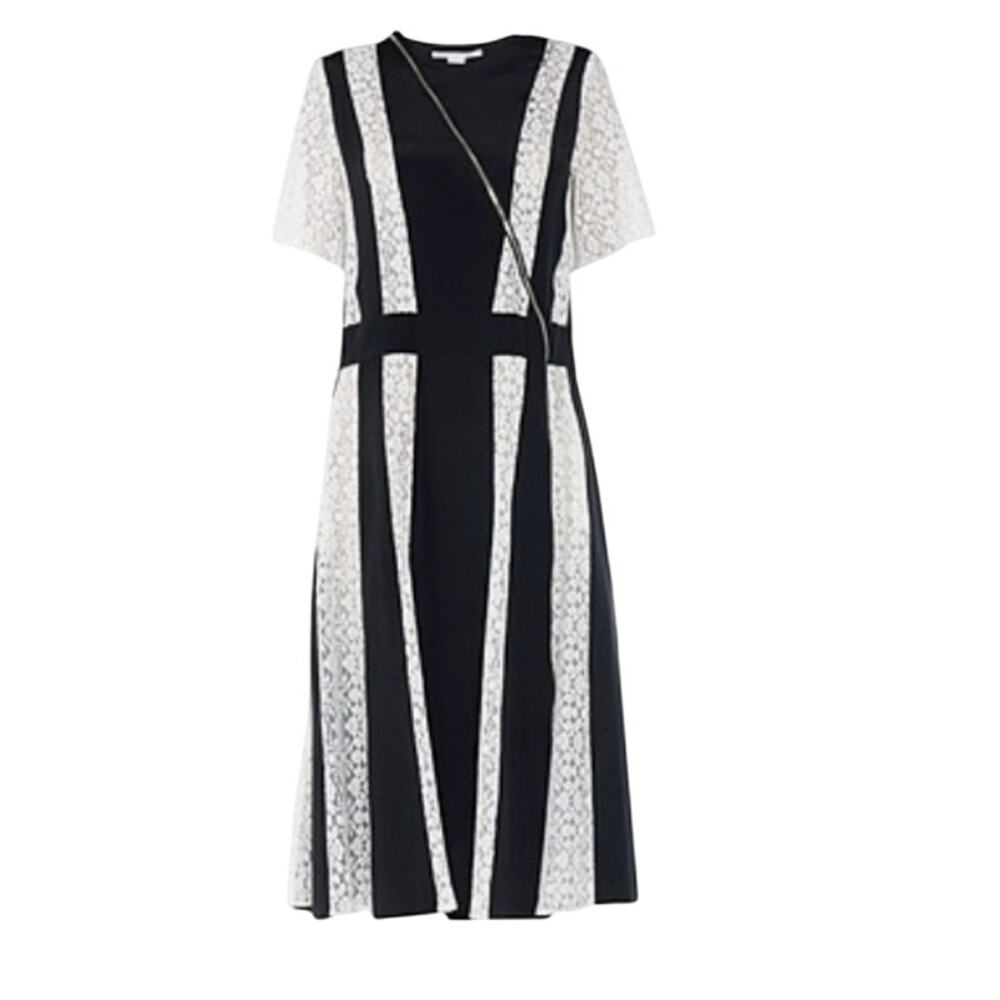 Stella McCartney dress with Lace panels black and white size 10